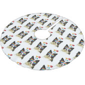 Border Collie Dog met Hearts Valentijnsdag Kerstboom Rok (Gekanteld)