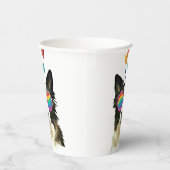 Border Collie Dog met Hearts Valentijnsdag Papieren Bekers (Rechts)