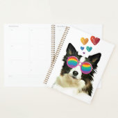 Border Collie Dog met Hearts Valentijnsdag Planner (Display)