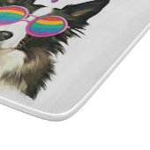 Border Collie Dog met Hearts Valentijnsdag Snijplank (Hoek)