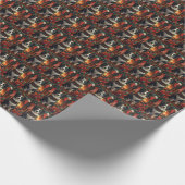 Border Collie Dog met kerstcadeaus open haard Cadeaupapier (Hoek)