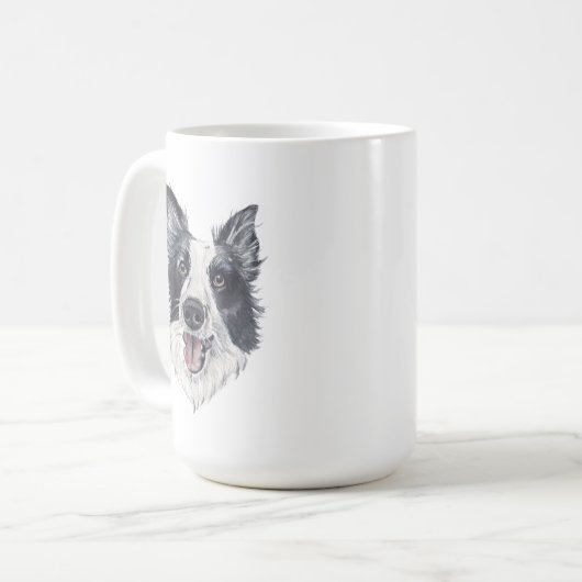 Border Collie Dog Mok | 15 oz. (Voorkant links)