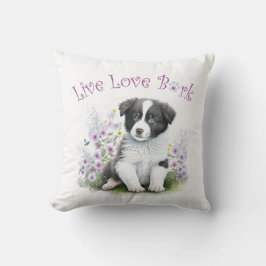 Border Collie Dog Mom Bloemen Kussen
