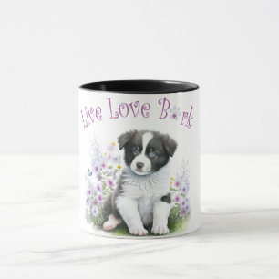 Border Collie Dog Mom Bloemen Mok