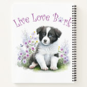 Border Collie Dog Mom Bloemen Notitieboek (Achterkant)