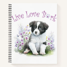 Border Collie Dog Mom Bloemen Notitieboek