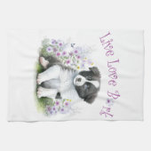 Border Collie Dog Mom Bloemen Theedoek (Horizontaal)