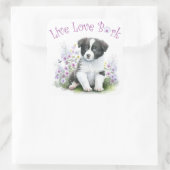 Border Collie Dog Mom Bloemen Vierkante Sticker (Tas)