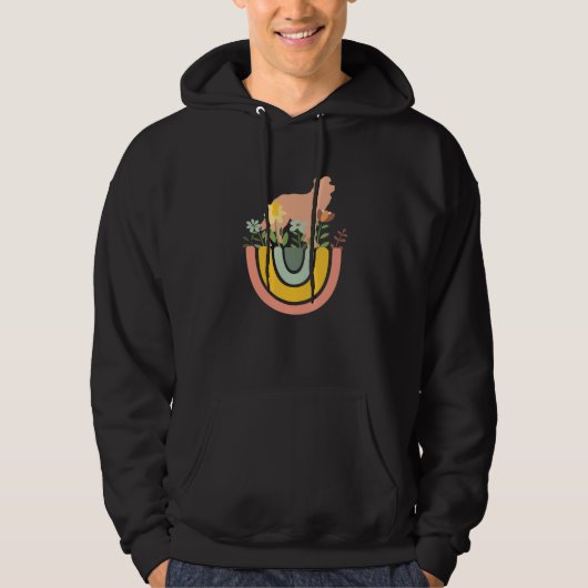 Border Collie Dog  Mom Dad Pet Cute Rainbow Boho P Hoodie (Voorkant)