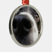 Border Collie Dog Nose kerstversiering Metalen Ornament (Rechts)