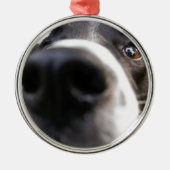 Border Collie Dog Nose kerstversiering Metalen Ornament (Voorkant)