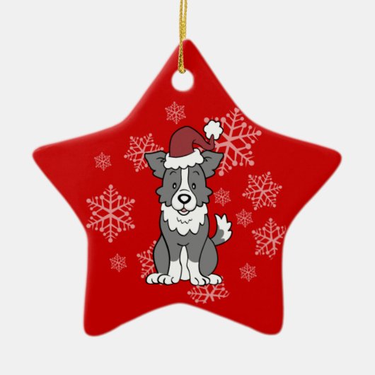 Border Collie Dog Ornament (Voorkant)