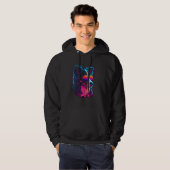 Border Collie Dog owner Vaporwave Notorious DJ Hoodie (Voorkant volledig)