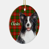 Border Collie Dog Persoonlijk Keramisch Ornament (Rechts)
