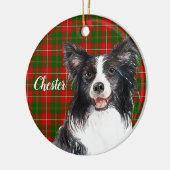 Border Collie Dog Persoonlijk Keramisch Ornament (Links)