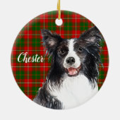 Border Collie Dog Persoonlijk Keramisch Ornament (Achterkant)