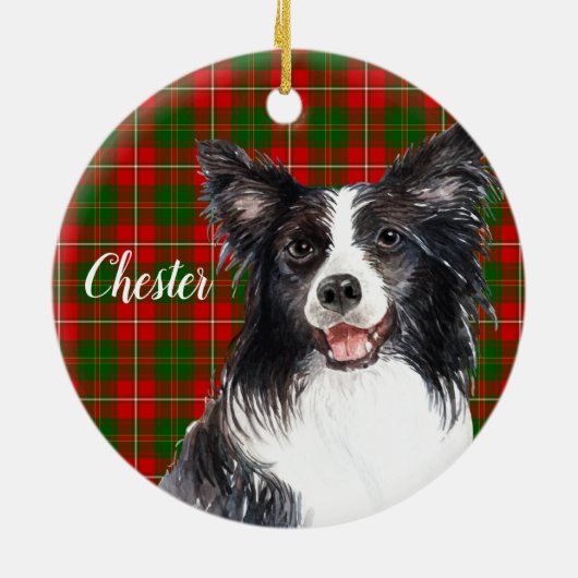 Border Collie Dog Persoonlijk Keramisch Ornament (Achterkant)