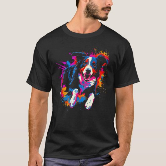Border Collie Dog Pop 1 T-shirt (Voorkant)