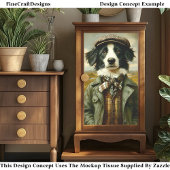 Border Collie Dog Portrait Landschap CH3 Decoupage Tissuepapier