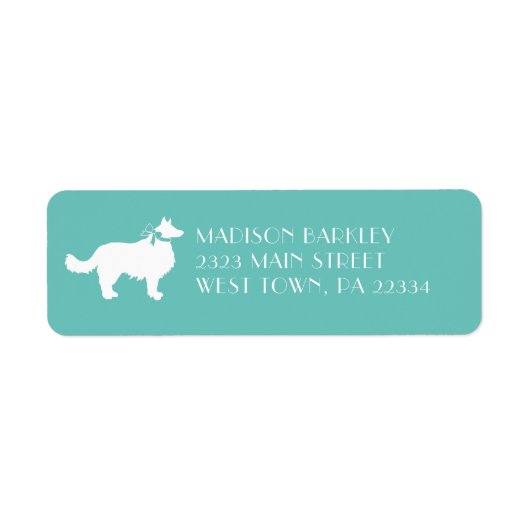 Border Collie Dog Puppy Etiket (Voorkant)