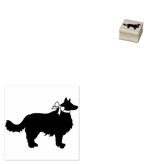 Border Collie Dog Puppy Rubberstempel (Gestempeld)