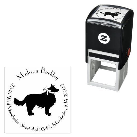 Border Collie Dog Puppy Zelfinktende Stempel (In situ)