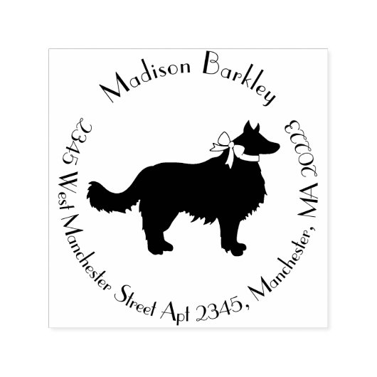Border Collie Dog Puppy Zelfinktende Stempel (Design)