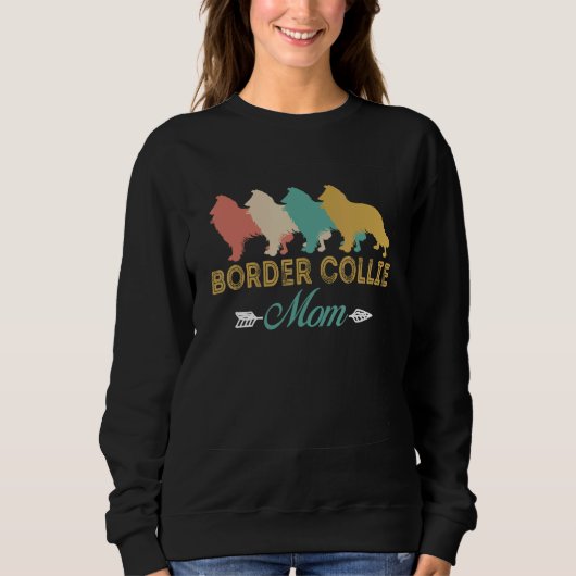 Border Collie Dog Retro Border Collie Mom grandma Trui (Voorkant)