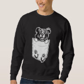 Border collie dog ripped in pocket art graphic the trui (Voorkant)