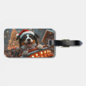 Border Collie Dog Roller Onderzetter Kerst Bagagelabel (Achterkant horizontaal)