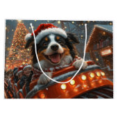 Border Collie Dog Roller Onderzetter Kerst Groot Cadeauzakje (Achterkant)