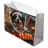 Border Collie Dog Roller Onderzetter Kerst Groot Cadeauzakje (Achterkant Gekanteld)