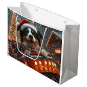 Border Collie Dog Roller Onderzetter Kerst Groot Cadeauzakje (Voorkant Gekanteld)