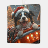 Border Collie Dog Roller Onderzetter Kerst Keramisch Ornament (Links)