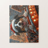 Border Collie Dog Roller Onderzetter Kerst Legpuzzel (Verticaal)