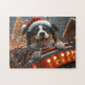 Border Collie Dog Roller Onderzetter Kerst Legpuzzel (Horizontaal)
