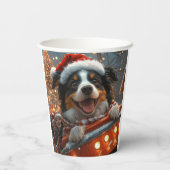 Border Collie Dog Roller Onderzetter Kerst Papieren Bekers (Achterkant)
