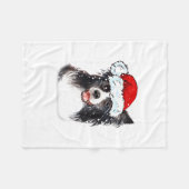 Border Collie Dog Santa Christmas Lights Xmas Boys Fleece Deken (Voorkant (Horizontaal))