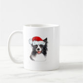 Border Collie Dog Santa Christmas Lights Xmas Boys Koffiemok (Links)