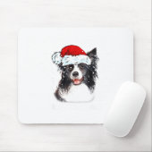 Border Collie Dog Santa Christmas Lights Xmas Boys Muismat (Met muis)