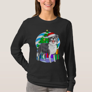 Border Collie Dog Santa Kerstboom Decor T-shirt