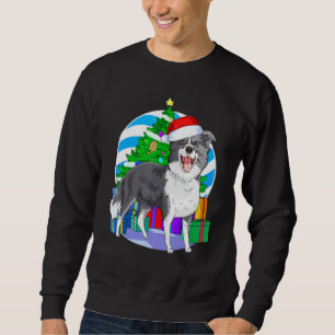 Border Collie Dog Santa Kerstboom Decor Trui