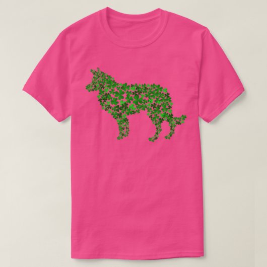 Border Collie Dog Shamrock Leaf St Patrick Day T-shirt (Design voorkant)