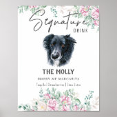 Border Collie Dog Signature Drink Teken Poster (Voorkant)