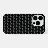 Border Collie Dog Silhouet Geel Zwart Raster iPhone Hoesje (Achterkant horizontaal)