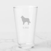 Border Collie Dog Silhouette Persoonlijk Glas (Achterkant)