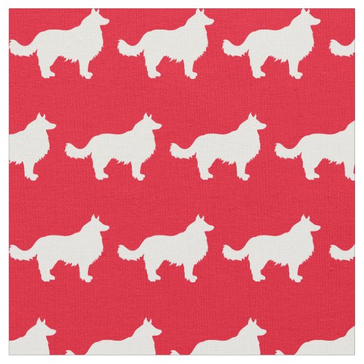 Border Collie Dog Silhouette Pet Red Stof (Close Up)