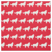 Border Collie Dog Silhouette Pet Red Stof (Swatch)