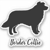 Border Collie Dog Silhouette Vinyl Sticker (Voorkant)