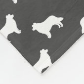 Border Collie Dog Silhouettes Patroon Fleece Deken (Hoek)